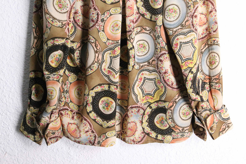 total pattern open collar poly shirt