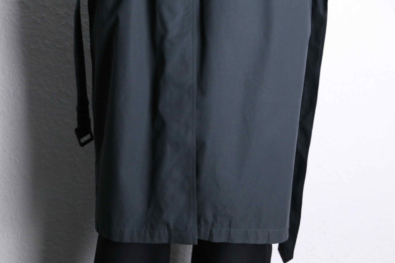 black double type trench coat
