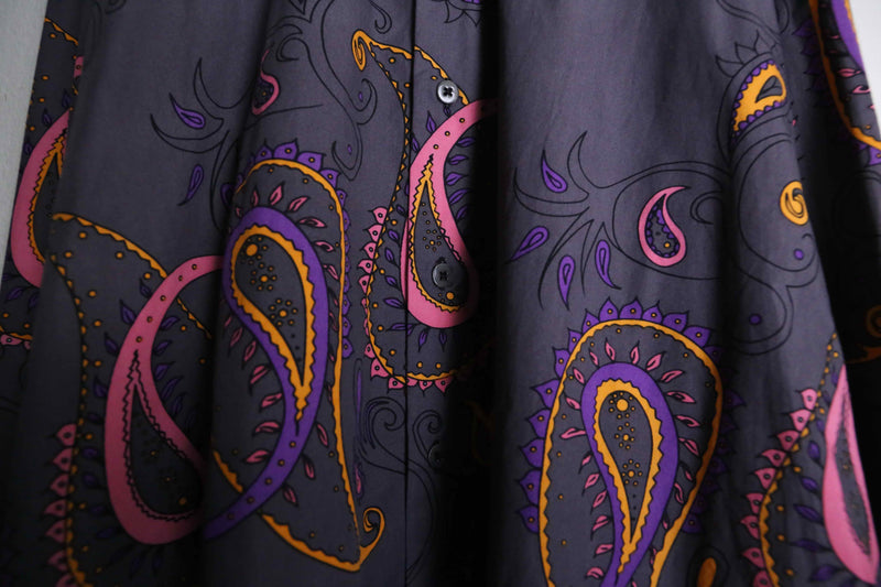 paisley pattern purple base long shirt