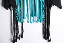 "Re:make" braided fringe lace damaged Tee