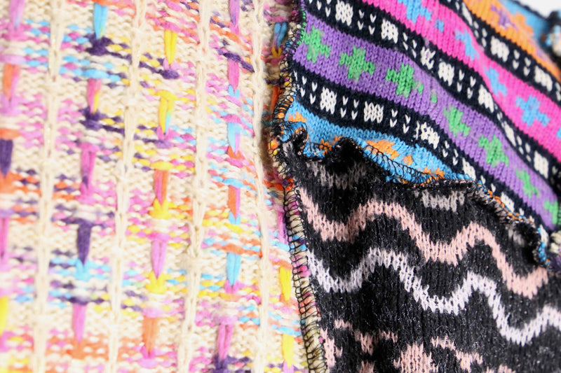 mulch design patchwork zip up knit