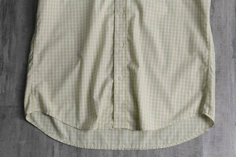 "HUGO BOSS" yellow tone check S/S shirt