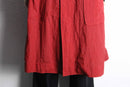 ”YACCOMARICARD” red color wrinkle smooth coat