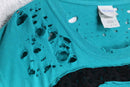 "Re:make" braided fringe lace damaged Tee