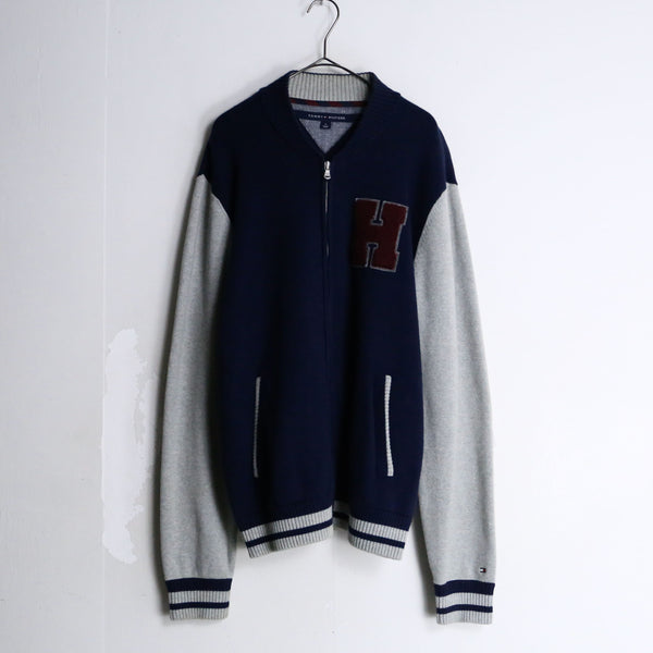 "TOMMY HILFIGER"switching design knit jacket