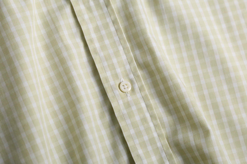 "HUGO BOSS" yellow tone check S/S shirt