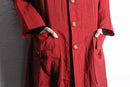 ”YACCOMARICARD” red color wrinkle smooth coat