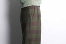 green × bordeaux check trousers