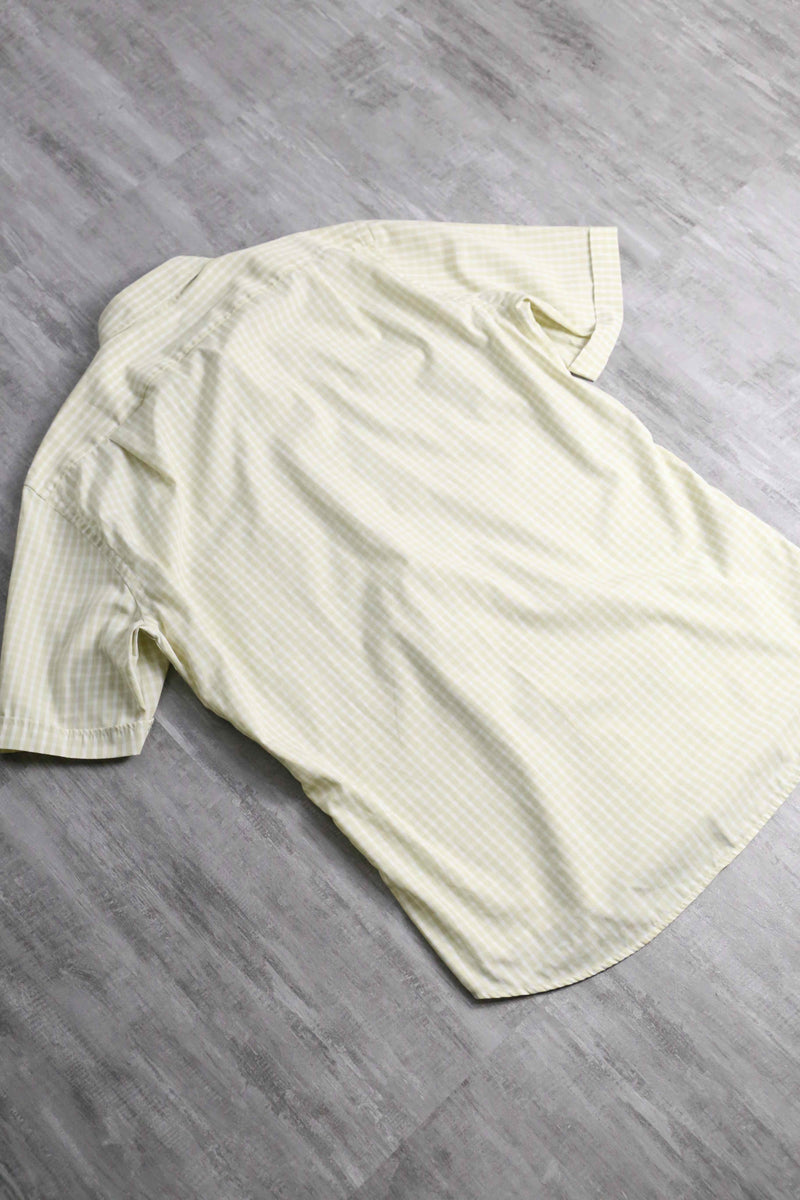 "HUGO BOSS" yellow tone check S/S shirt