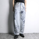 "Re:make" hand drawing wide denim