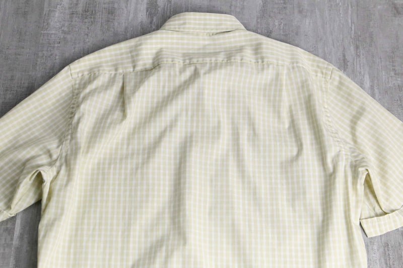 "HUGO BOSS" yellow tone check S/S shirt