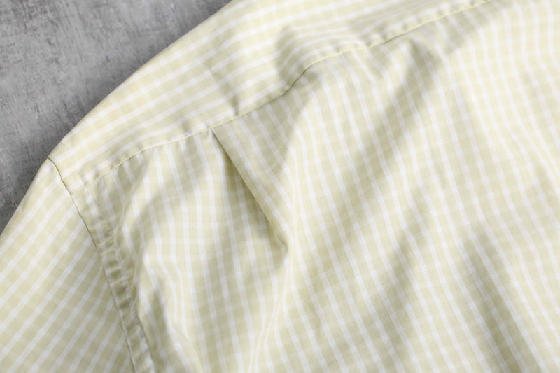 "HUGO BOSS" yellow tone check S/S shirt