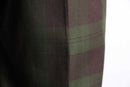 green × bordeaux check trousers