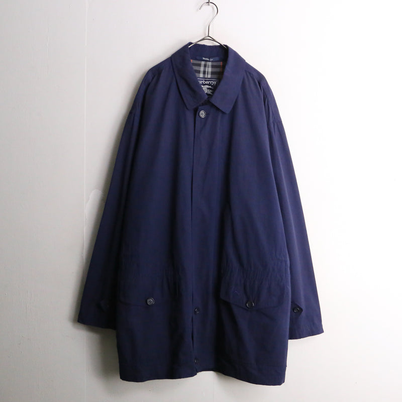 "Burberrys" navy color smooth half coat
