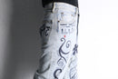 "Re:make" hand drawing wide denim