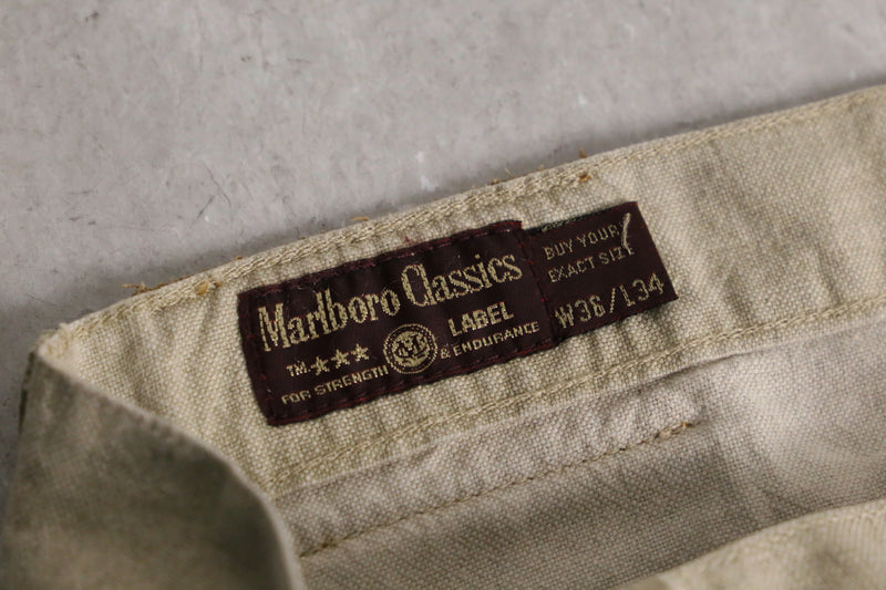 "Marlboro"beige straight pants