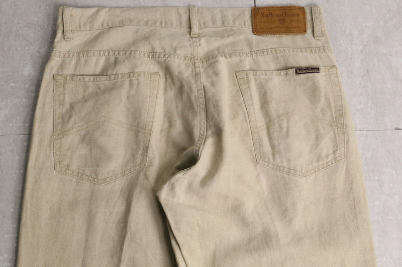 "Marlboro"beige straight pants