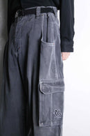 ”FUBU” gray color over size cargo pants