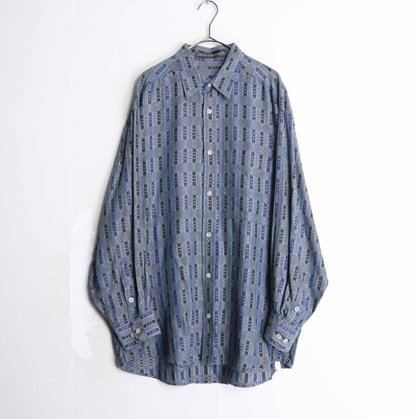 "JHANE BARNES" blue color total pattern shirt