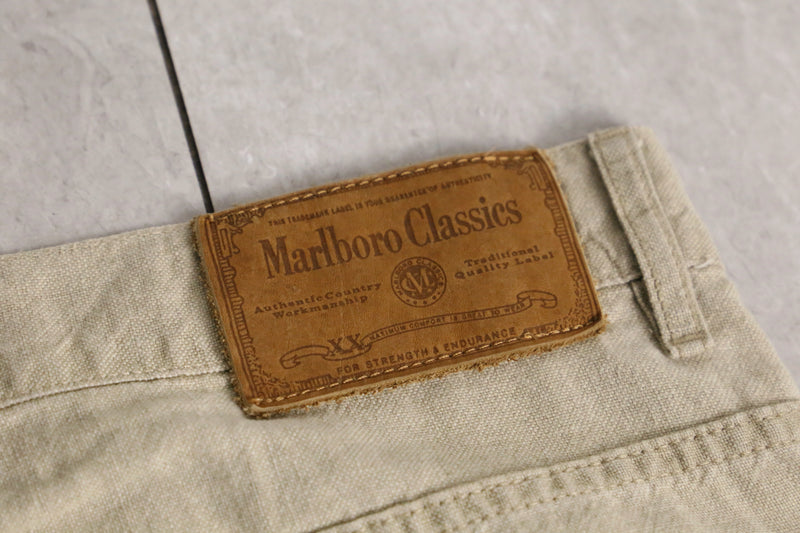 "Marlboro"beige straight pants