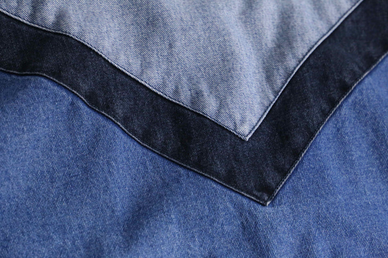 different tone patchwork denim blouson