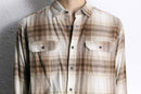 cotton rayon check pattern shirt