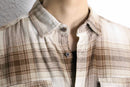 cotton rayon check pattern shirt