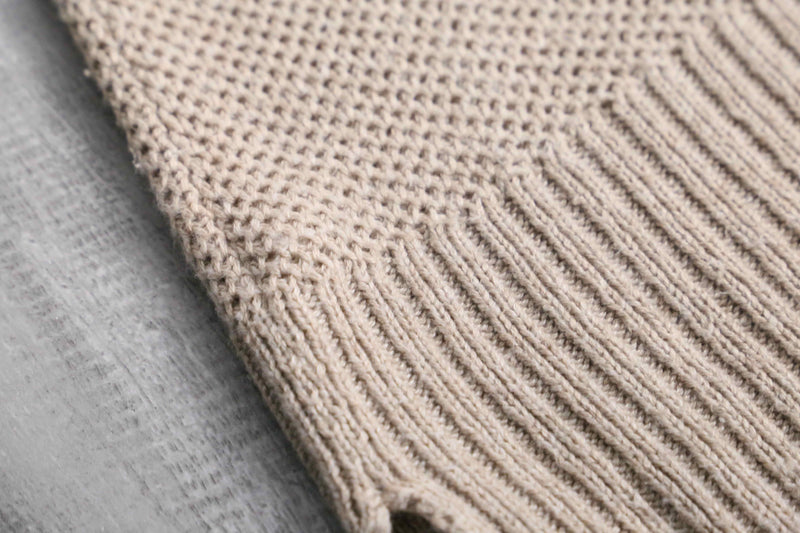 beige slim knit hoodie
