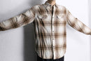 cotton rayon check pattern shirt