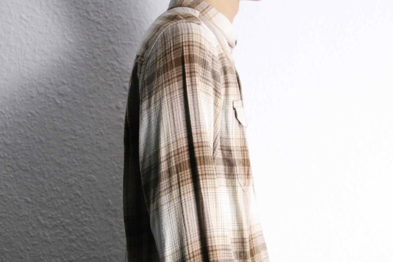 cotton rayon check pattern shirt