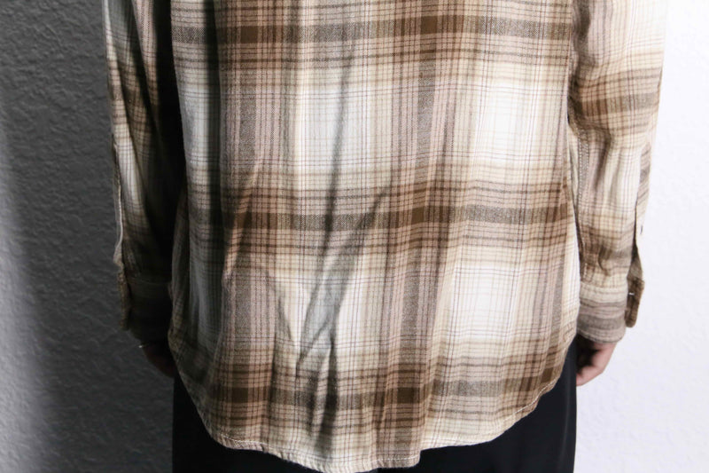 cotton rayon check pattern shirt