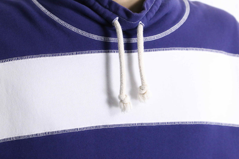 navy×white border mock neck sweat