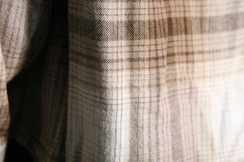 cotton rayon check pattern shirt