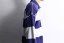 navy×white border mock neck sweat