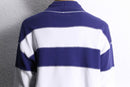 navy×white border mock neck sweat