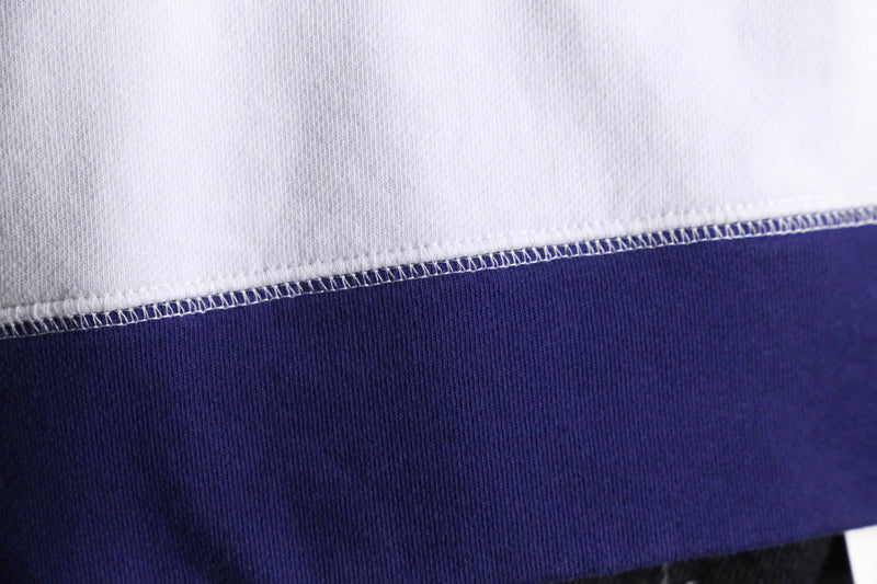 navy×white border mock neck sweat