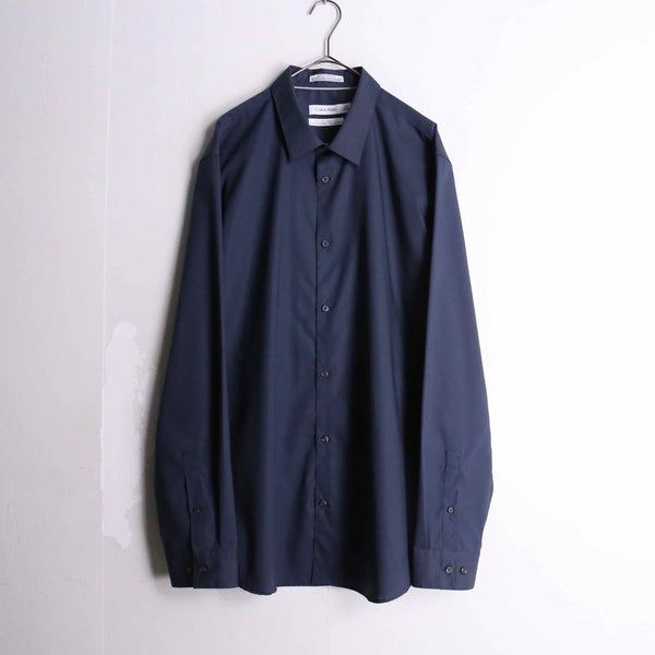 "Calvin Klein" luster textile navy dress shirt
