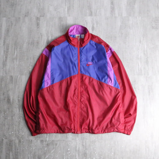 90's "NIKE" silver tag color block nylon jacket