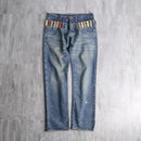 colorful belt loop denim pants