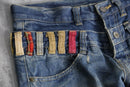 colorful belt loop denim pants