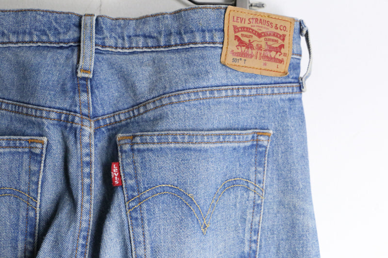 "Re:make" patchwork docking wide flare denim