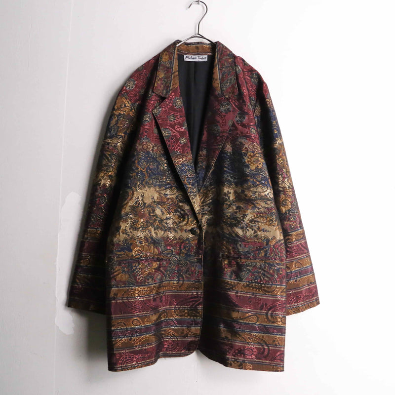 dark tone ethnic design 1 button easy jacket