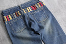colorful belt loop denim pants