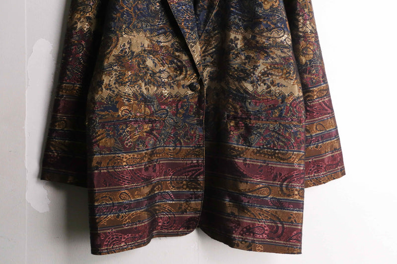 dark tone ethnic design 1 button easy jacket