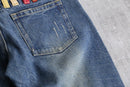 colorful belt loop denim pants