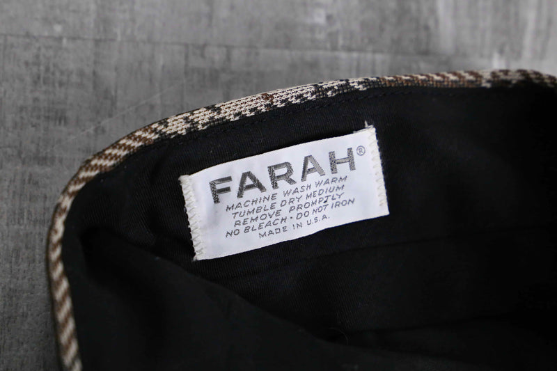 check pattern semi flare poly pants