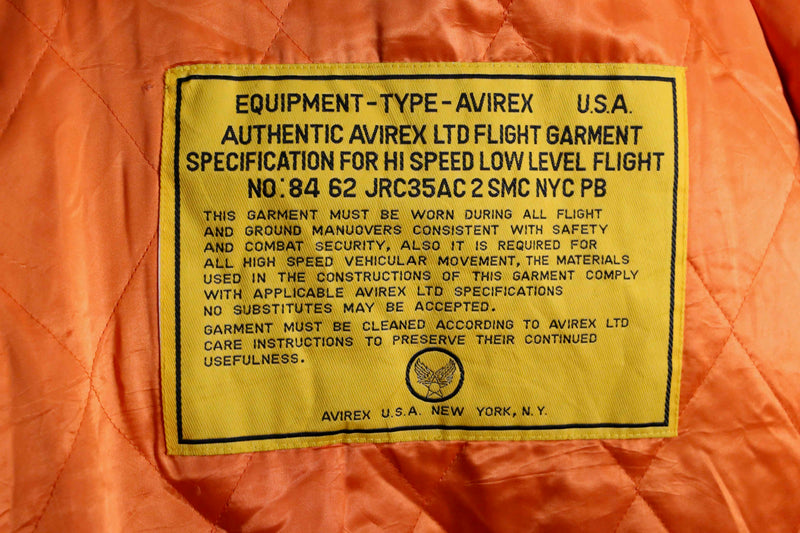 “AVIREX” nylon insulated flight jacket
