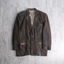 brown leather tyrolean jacket