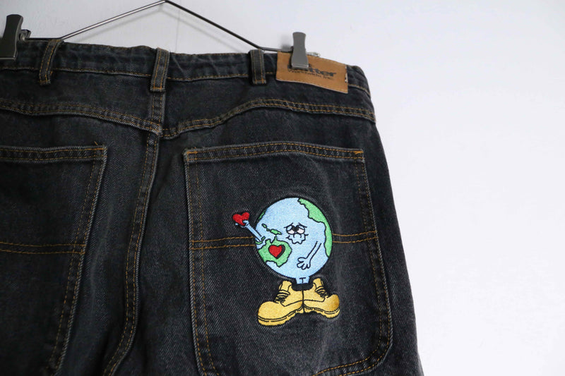 wappen design baggy denim