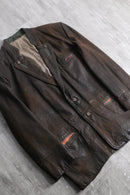 brown leather tyrolean jacket